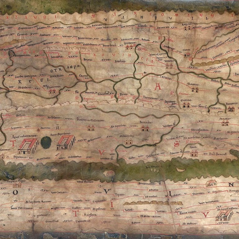 Römische Straßenkarte zur Zeit des Hl. Severin